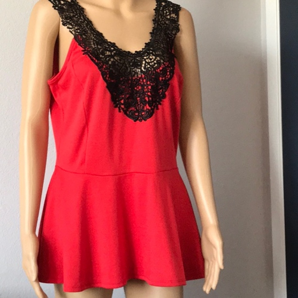 Women’s Top Red and Black